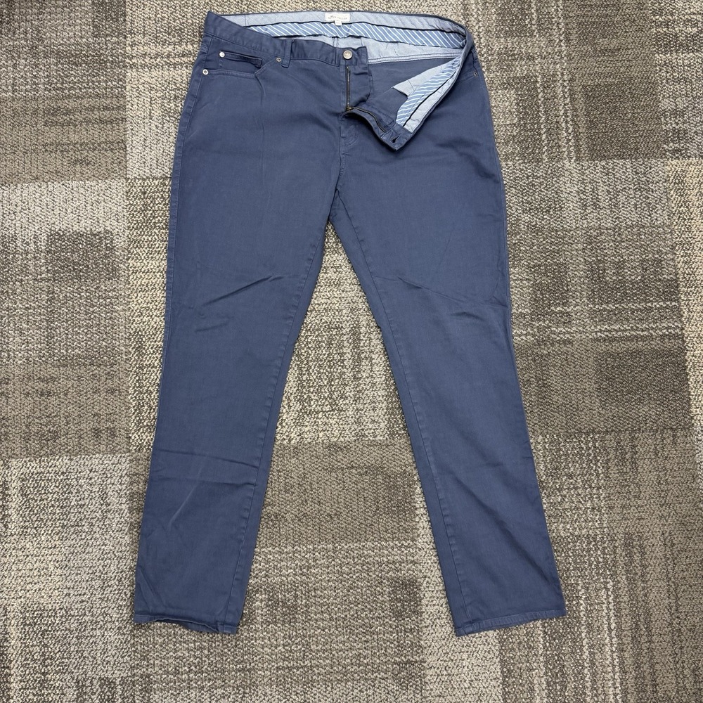 Peter Millar Pants Ultimate Sateen‎ Mens 40x32 Blue 5 Pocket Stretch Straight